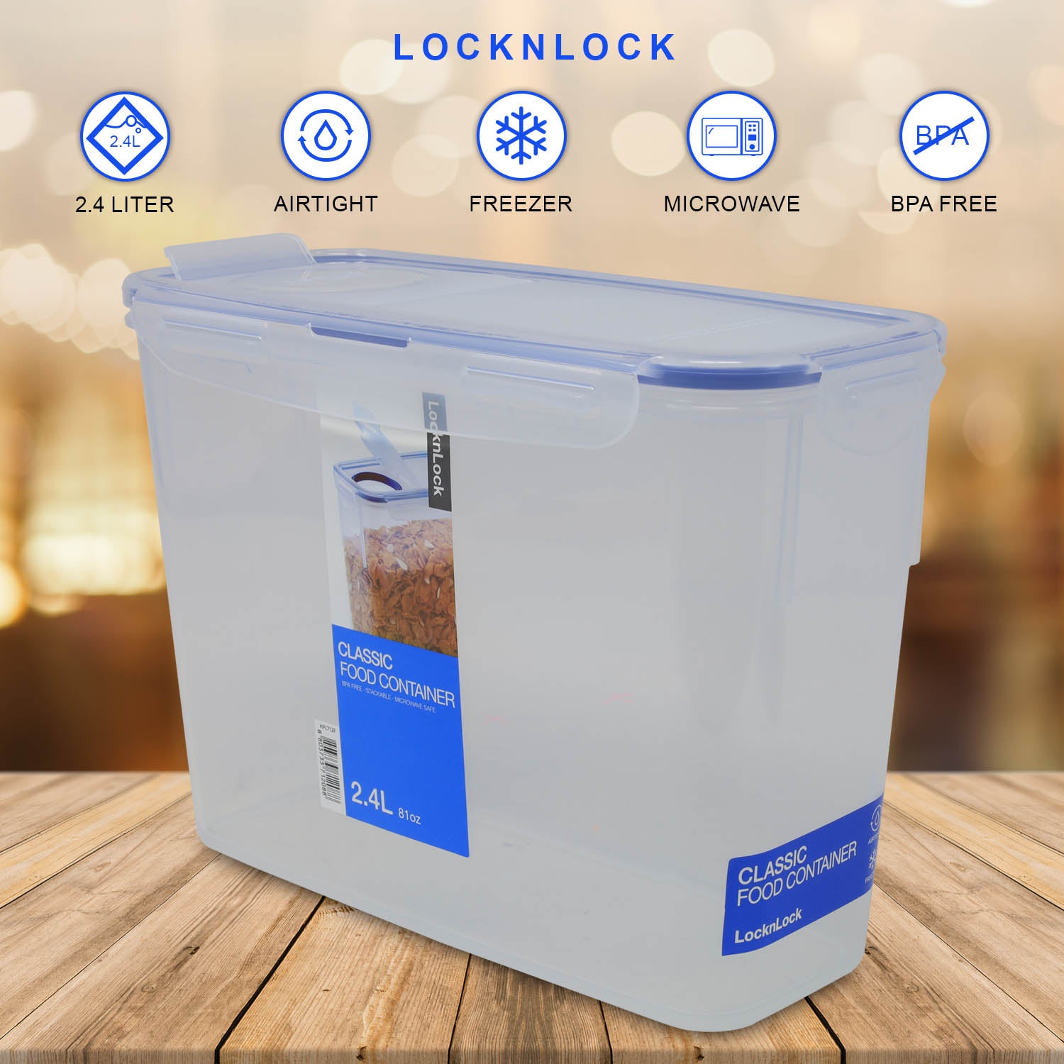 Lock & Lock 2.4L Rectangular Container with Flip Top Lid