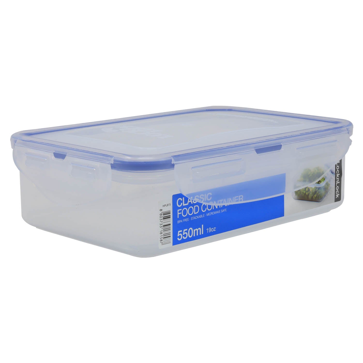 Lock & Lock Rectangle Airtight Food Storage Container 550ml HPL815