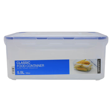 LockNLock 5.5L Clear Blue Rectangular Kitchen Airtight Food Storage Container