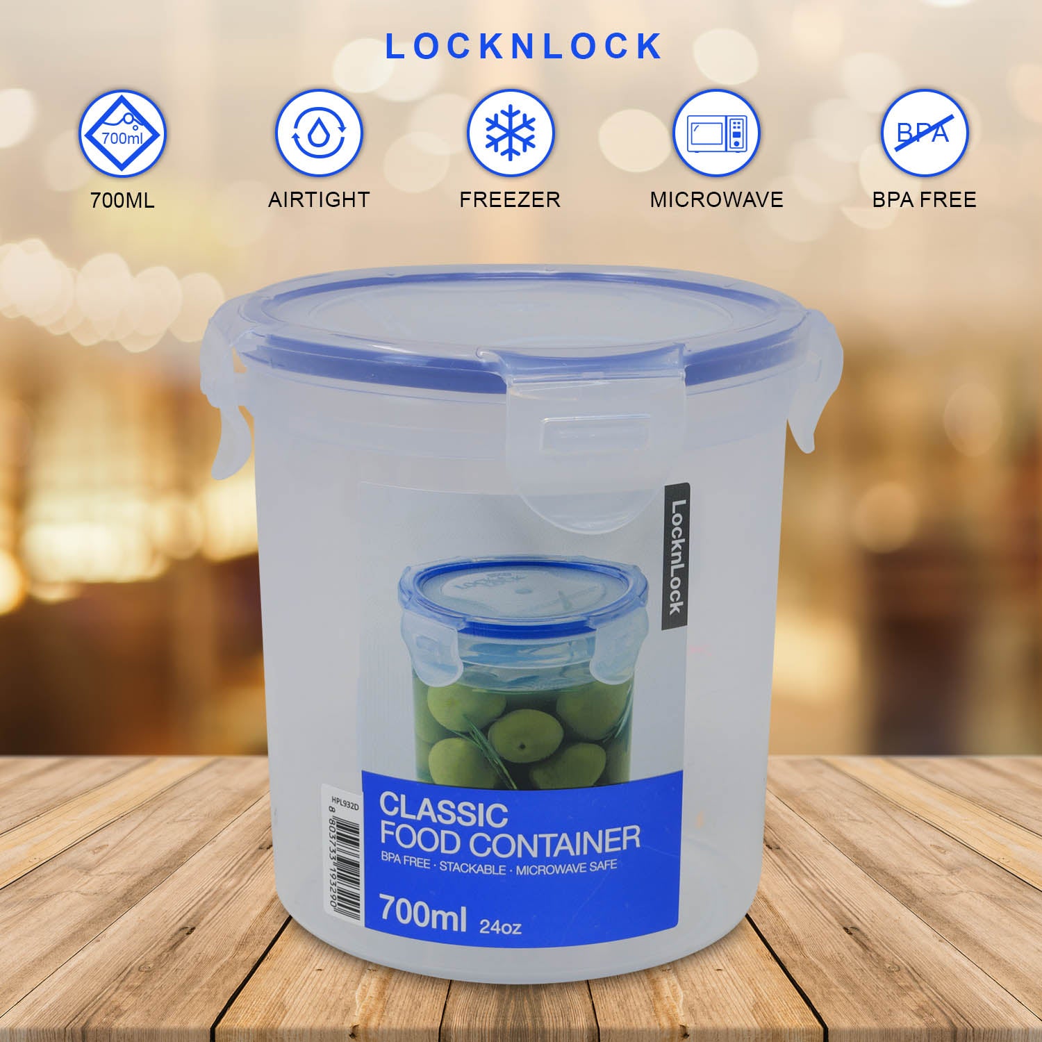 LocknLock Classic Airtight Round Food Container 300ML HPL932