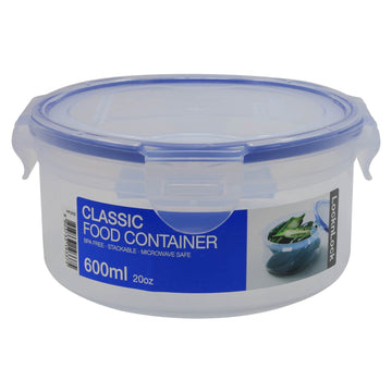 LockNLock 600ml Clear Blue Round Kitchen Airtight Food Storage Container
