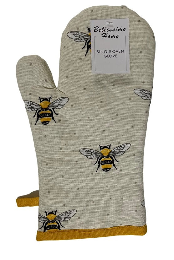 Honey Bee Oven Glove Mitt - Yellow