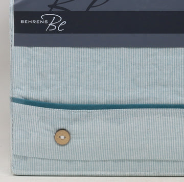 100% Cotton Striped Duvet Cover Set, King, Aqua