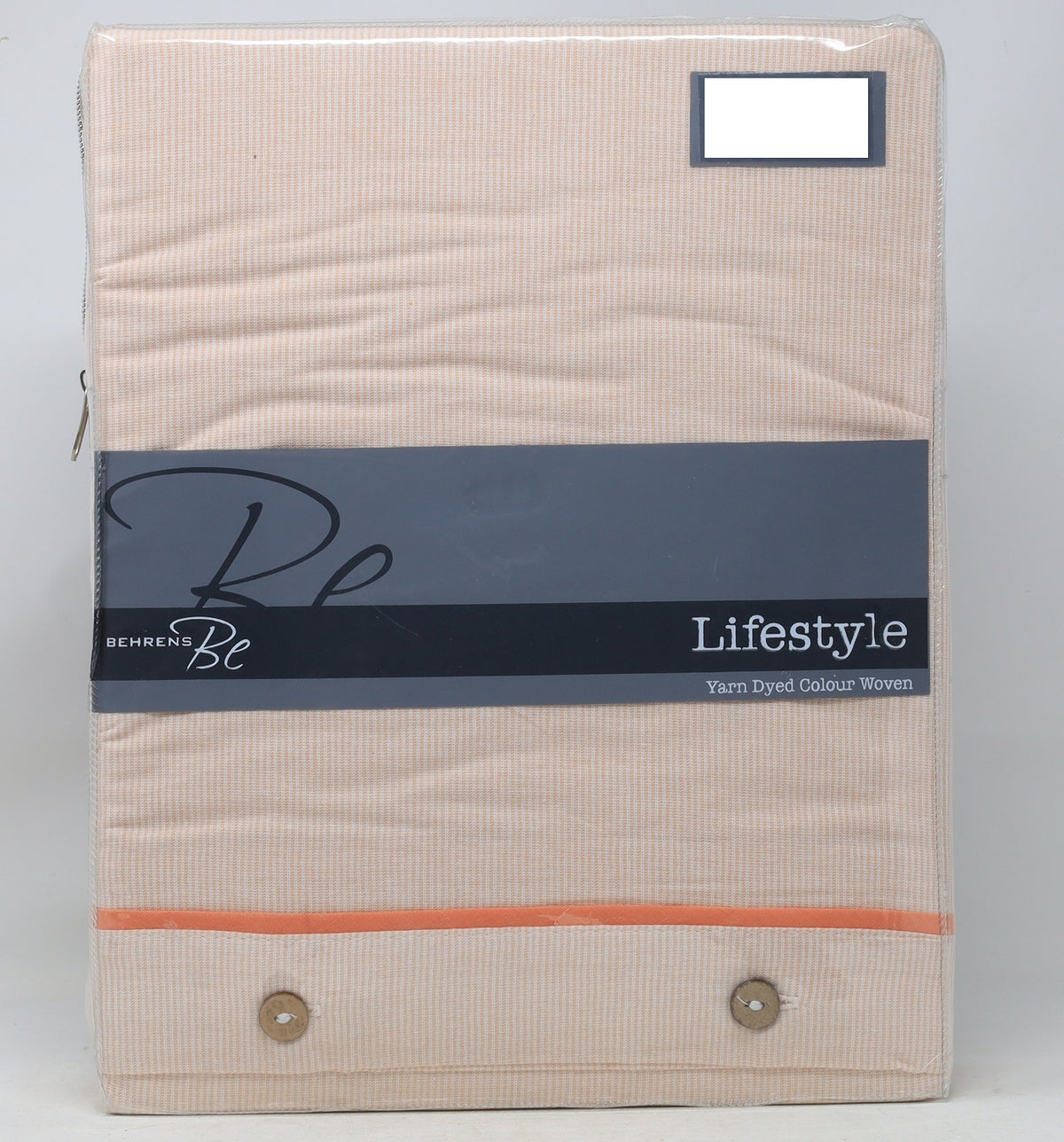 100% Cotton Striped Duvet Cover Set, King, Peach