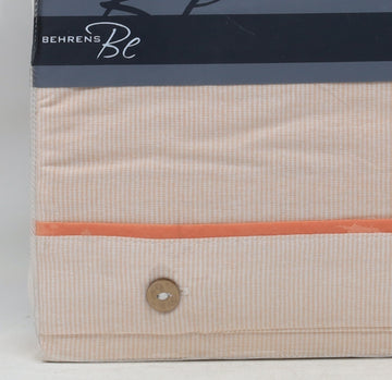 100% Cotton Striped Duvet Cover Set, King, Peach