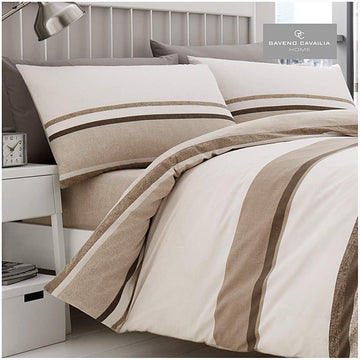 Hudson Stripe Natural King Duvet Cover Set
