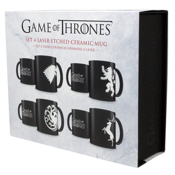 Game of Thrones Mug Coffee Cups Laser Engraved Set of 4