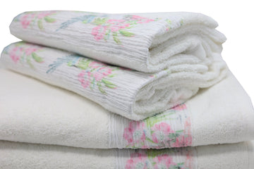 6-Piece Pink & Green Hummingbird Flower Towel Set