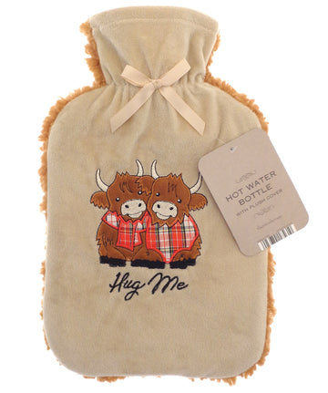 Highland Cow Hot Water Bottle Neck Body Shoulder Warmer + Novelty Cover