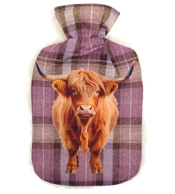 Highland Cow Hot Water Bottle Neck Body Shoulder Warmer + Plush Cover