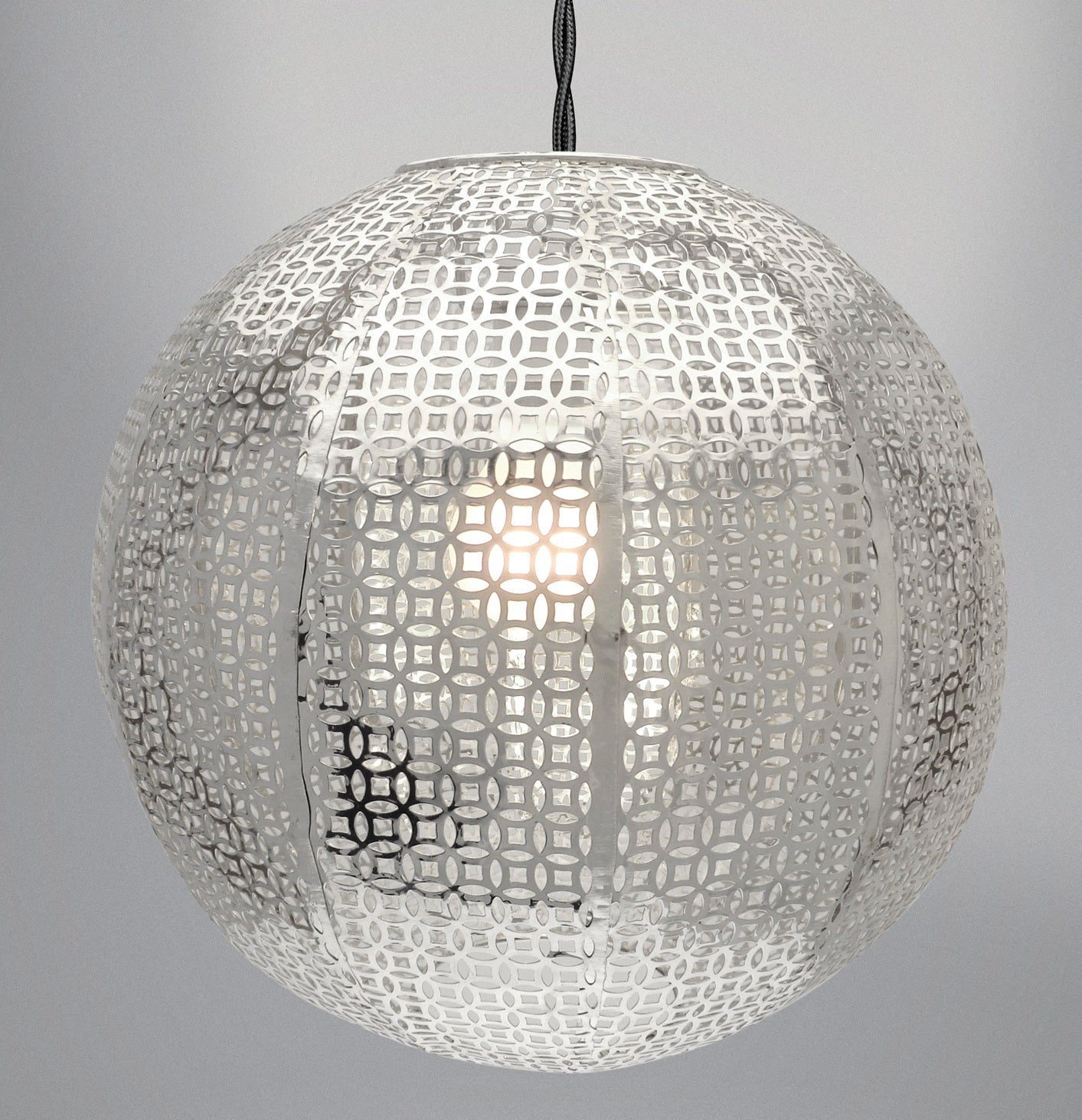 Nouveau Cadiz Chandelier Style Ceiling Pendant Light Fitting, Silver, 30cm