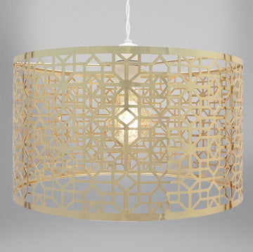 Geometric Chandelier Style Ceiling Pendant Light Fitting, French Gold, 30cm