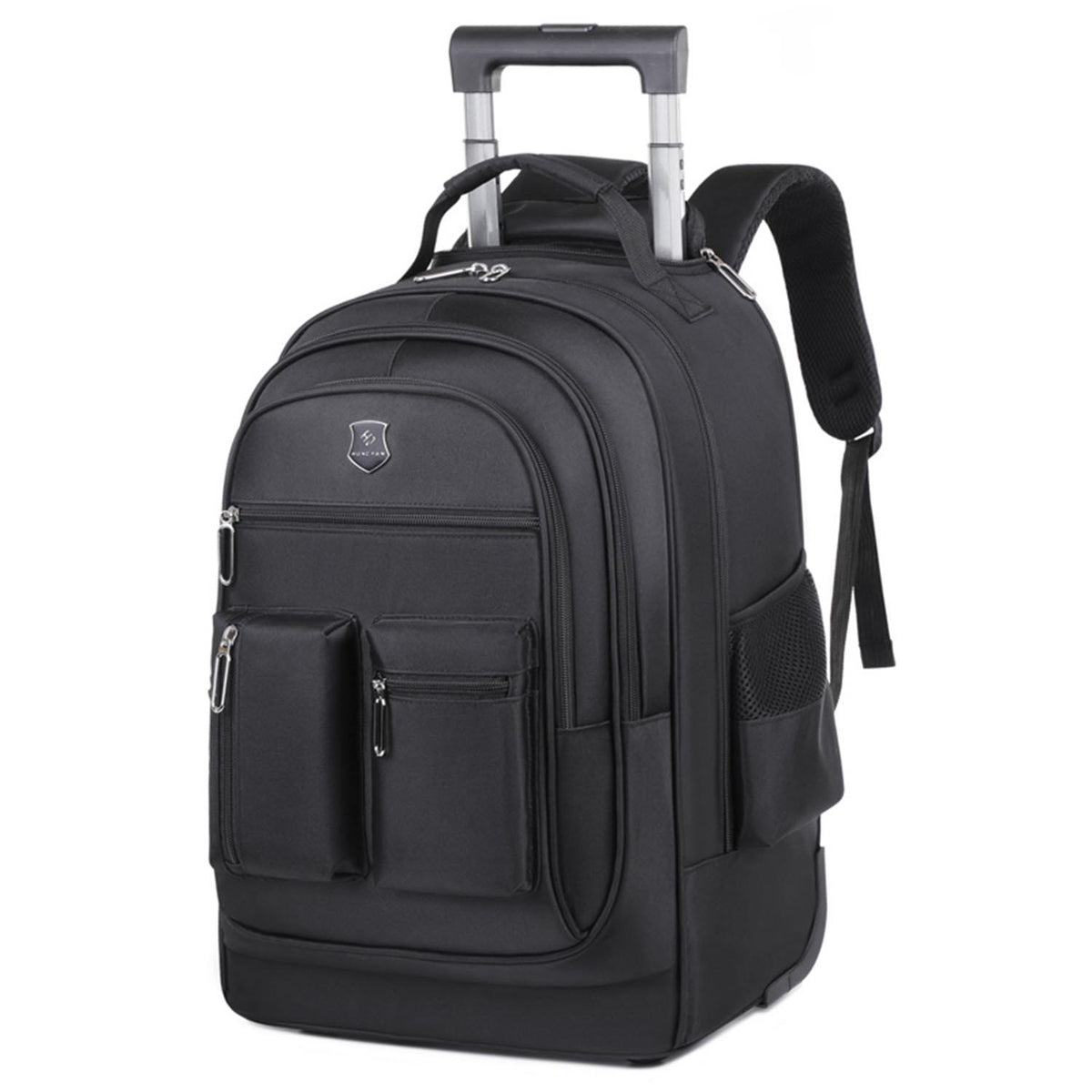 Black Rolling Laptop Backpack Wheeled Trolley Travel Work Business Bag