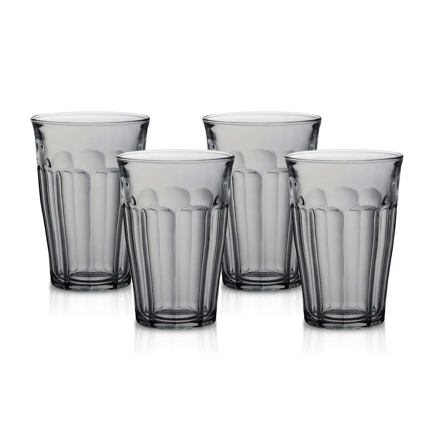 4pc Grey Picardie 360ml Drinking Glass Set