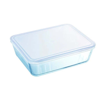 Pyrex 1.5L Clear Glass Rectangular Baking Dish With BPA Plastic Lid