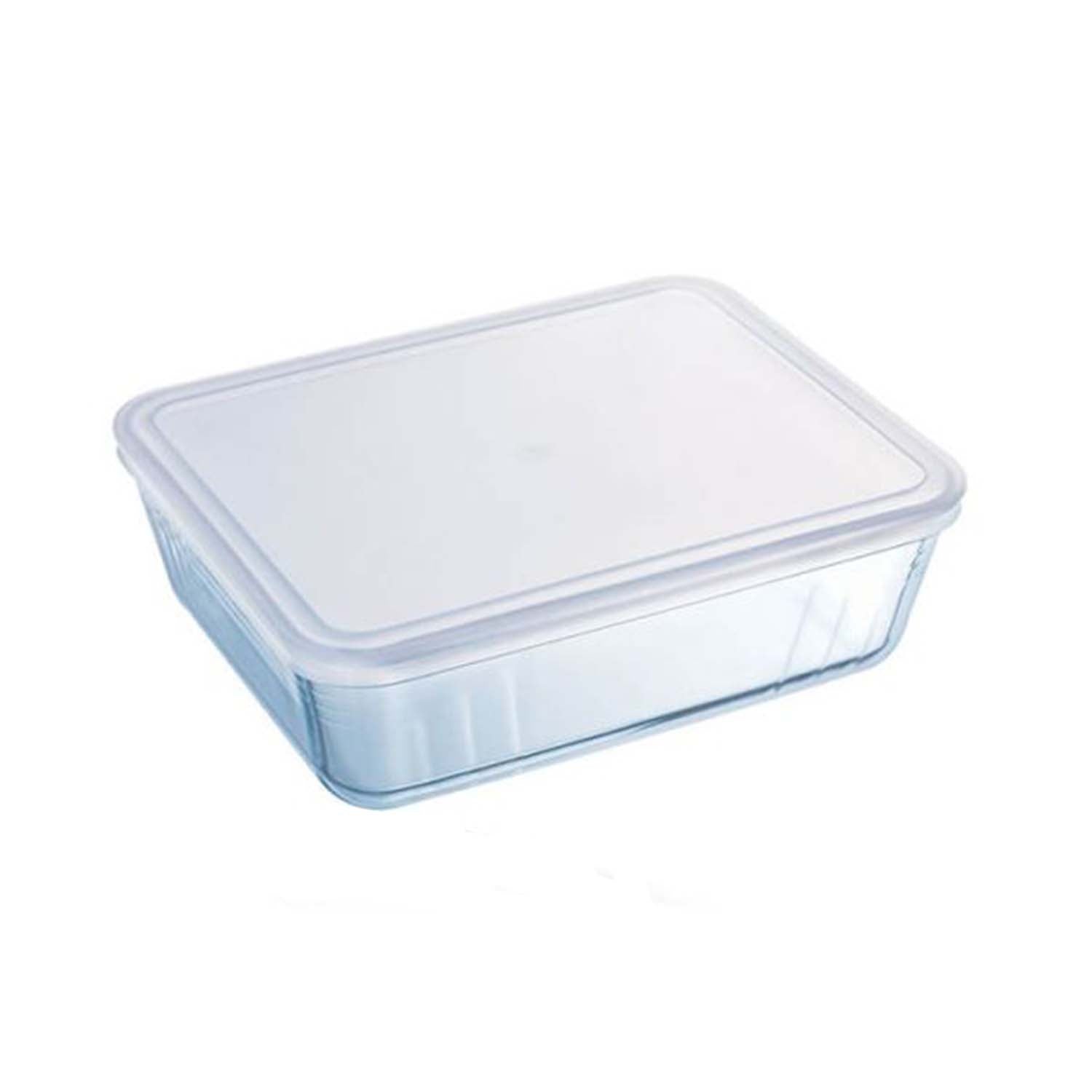 4L Rectangular Clear Glass Dish with Airtight Lid