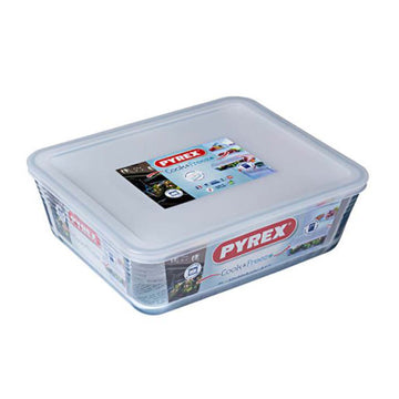 4L Rectangular Clear Glass Dish with Airtight Lid