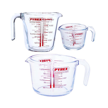 3pc Pyrex Glass Measuring Jug Set