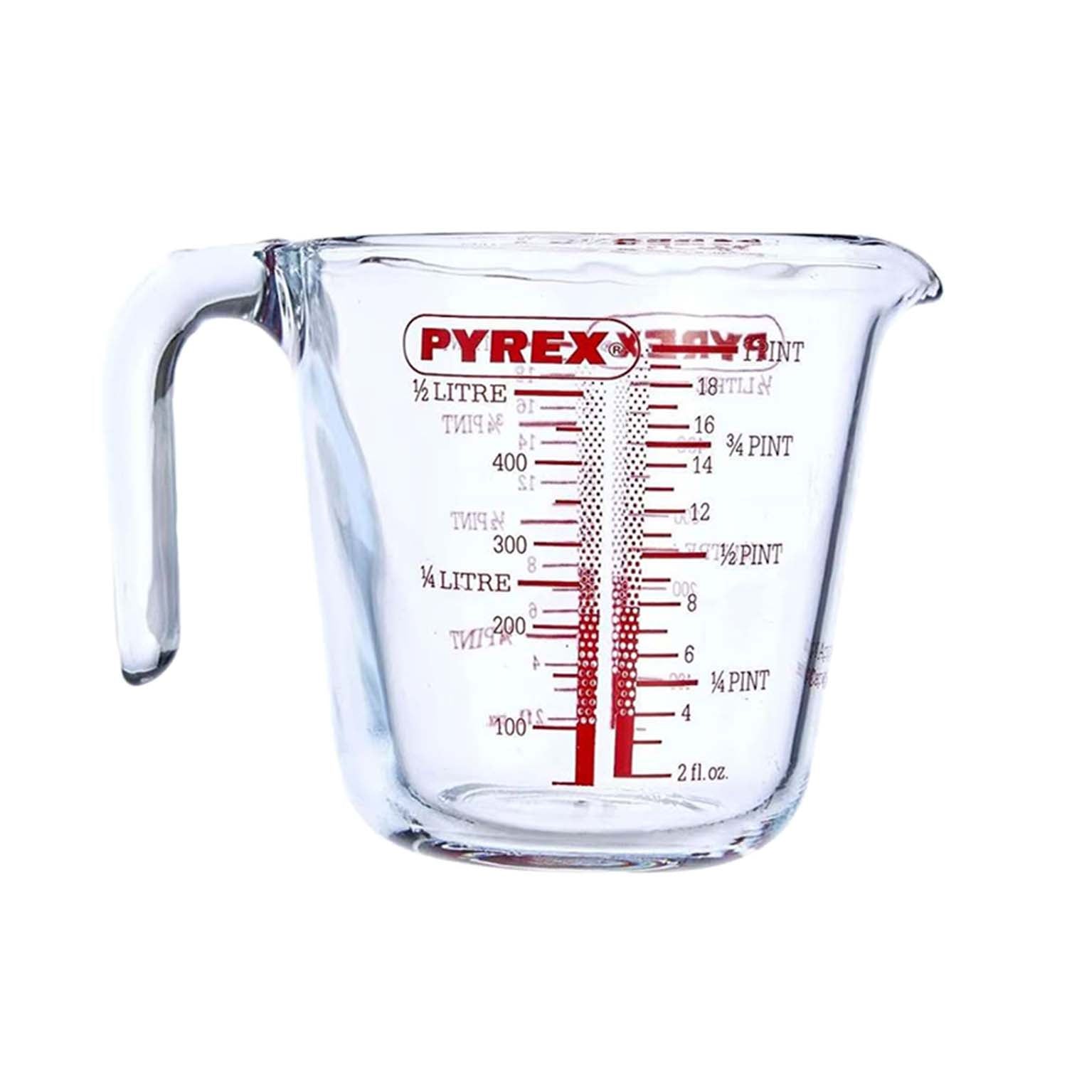 Pyrex 500ml Clear Glass Round Measuring Jug With Handle