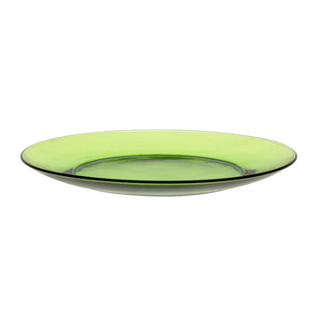 4Pcs Duralex 23.5cm Green Round Tempered Glass Dinner Plates