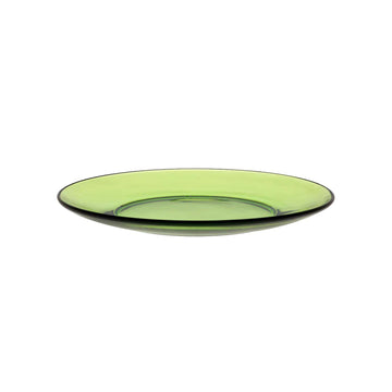 2Pcs Duralex 19cm Green Round Tempered Glass Dessert Plates