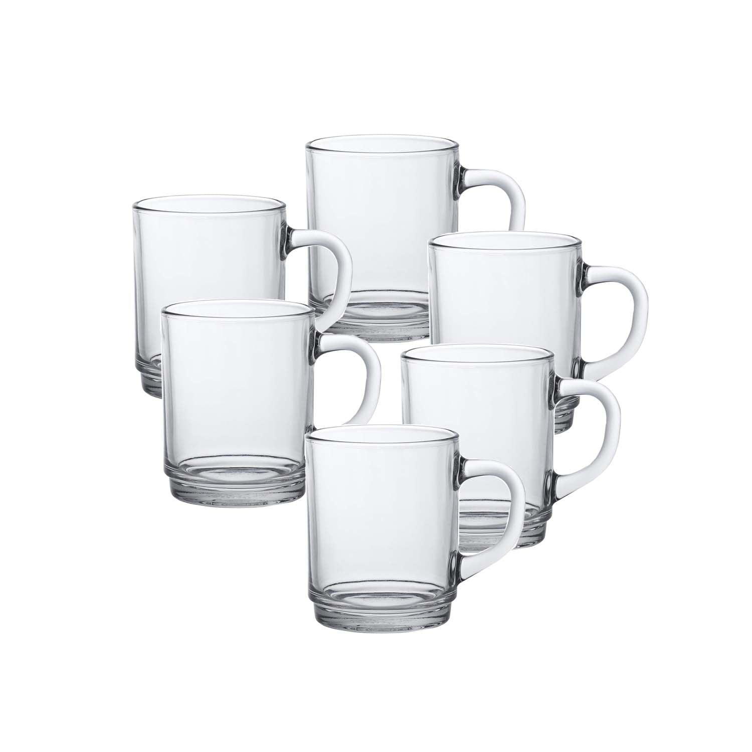 6pc 260ml Versailles Clear Coffee Mug Set