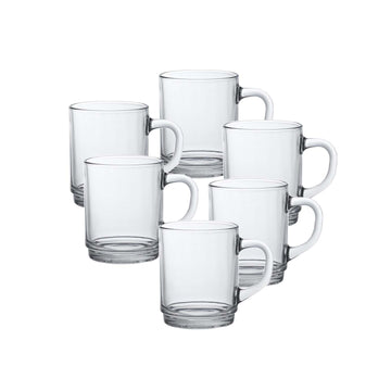 6pc 260ml Versailles Clear Coffee Mug Set