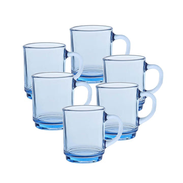 6pc 260ml Versailles Marine Blue Coffee Mug Set