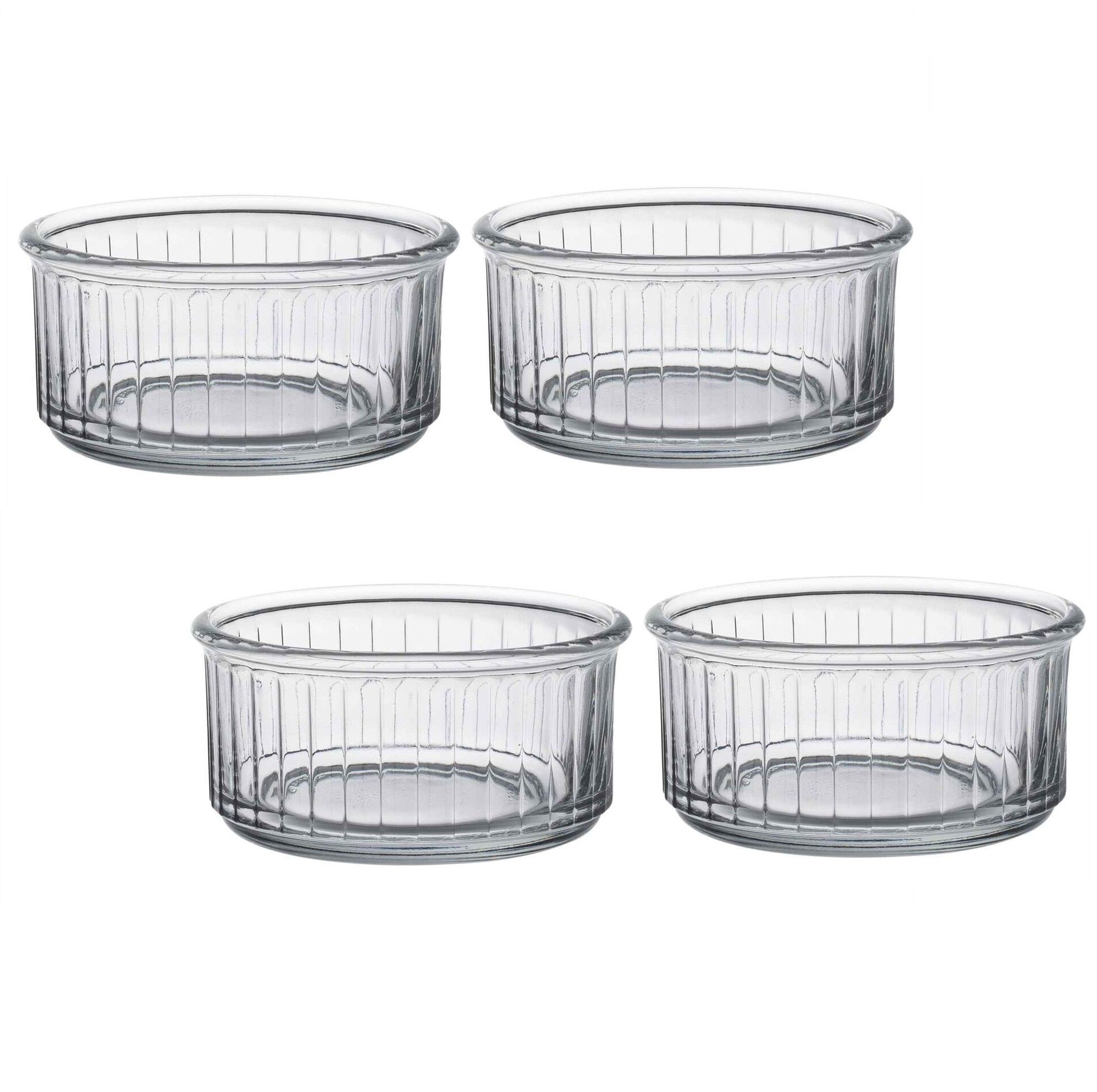 Set Of 4 10cm Duralex Glass Ramekins Bowls
