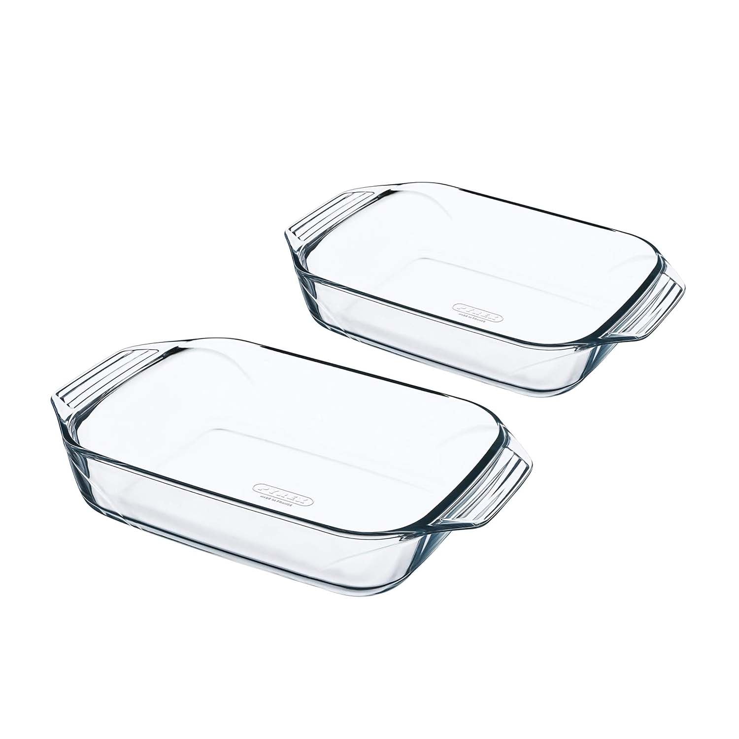 Pyrex 2Pc Clear Rectangular Glass 1.4L & 2.9L Baking Dish Set