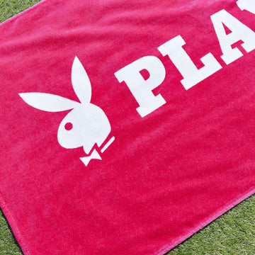 Playboy Classic Bunny Head Beach Towel - Pink & White