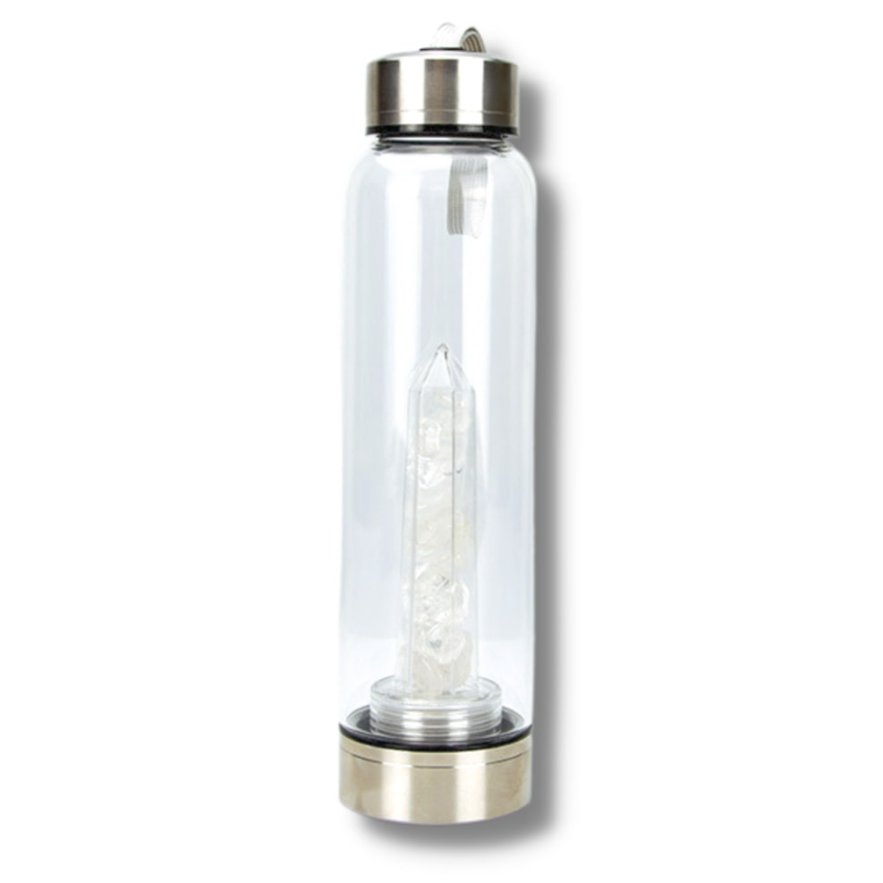 Clear Quartz Tower Crystal Water Bottle 550ml