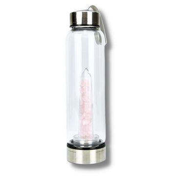 Rose Quartz Tower Crystal Water Bottle 450ml