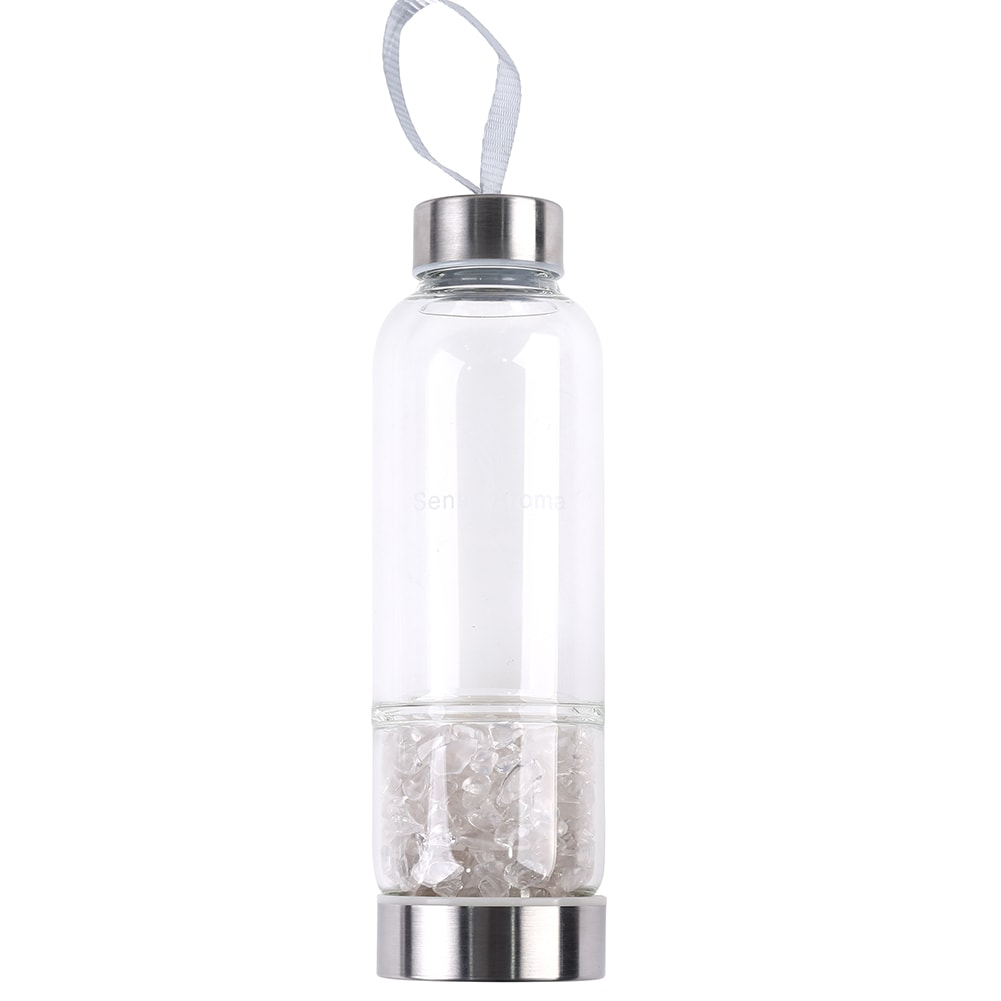 Clear Quartz Crystal Water Bottle With Jar 550ml