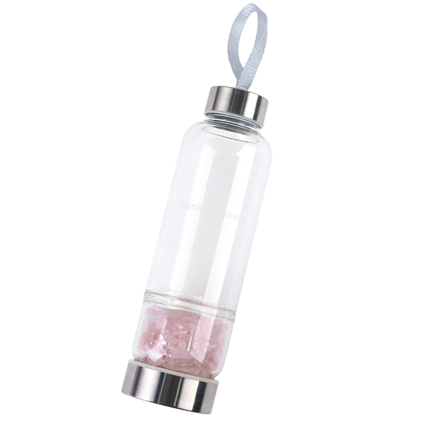 Rose Quartz Crystal Water Bottle With Jar 550ml