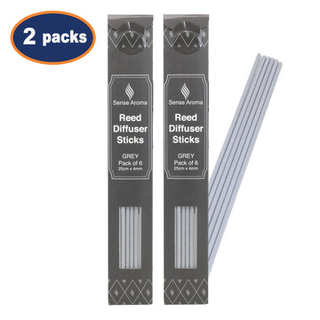Grey Reed Diffuser Replacement Sticks - 2 Packs of 6