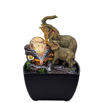 Mini Mother's Bond Elephant Indoor Fountain LED