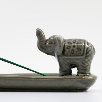 Grey Ceramic Elephant Incense Ash Catcher