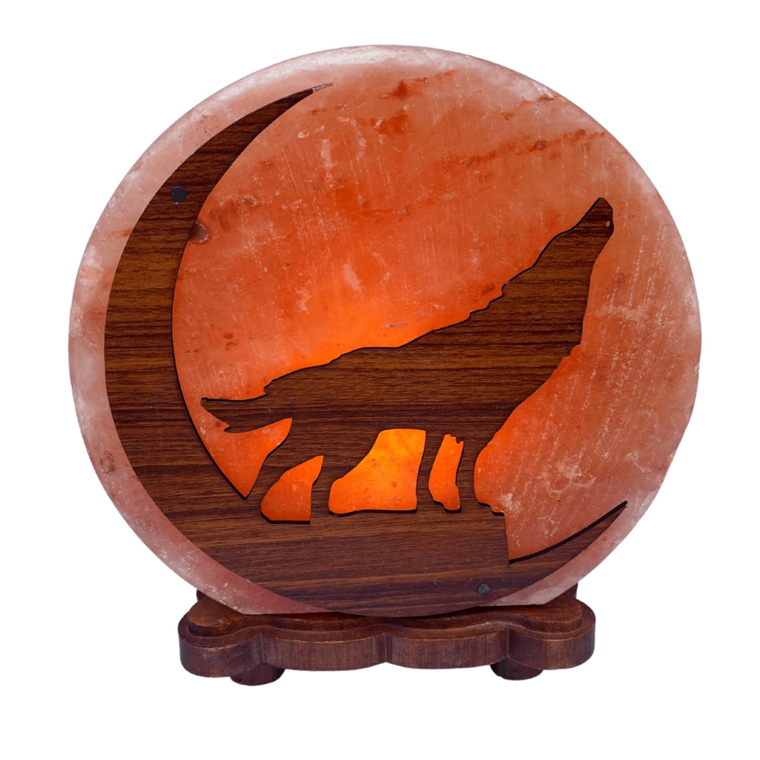 Himalayan Salt Round Lamp Howling Wolf 4-5KG