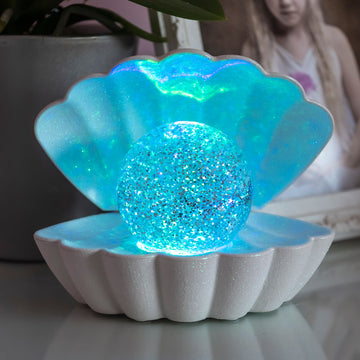 White LED Colour Changing Clam Seashell Lamp