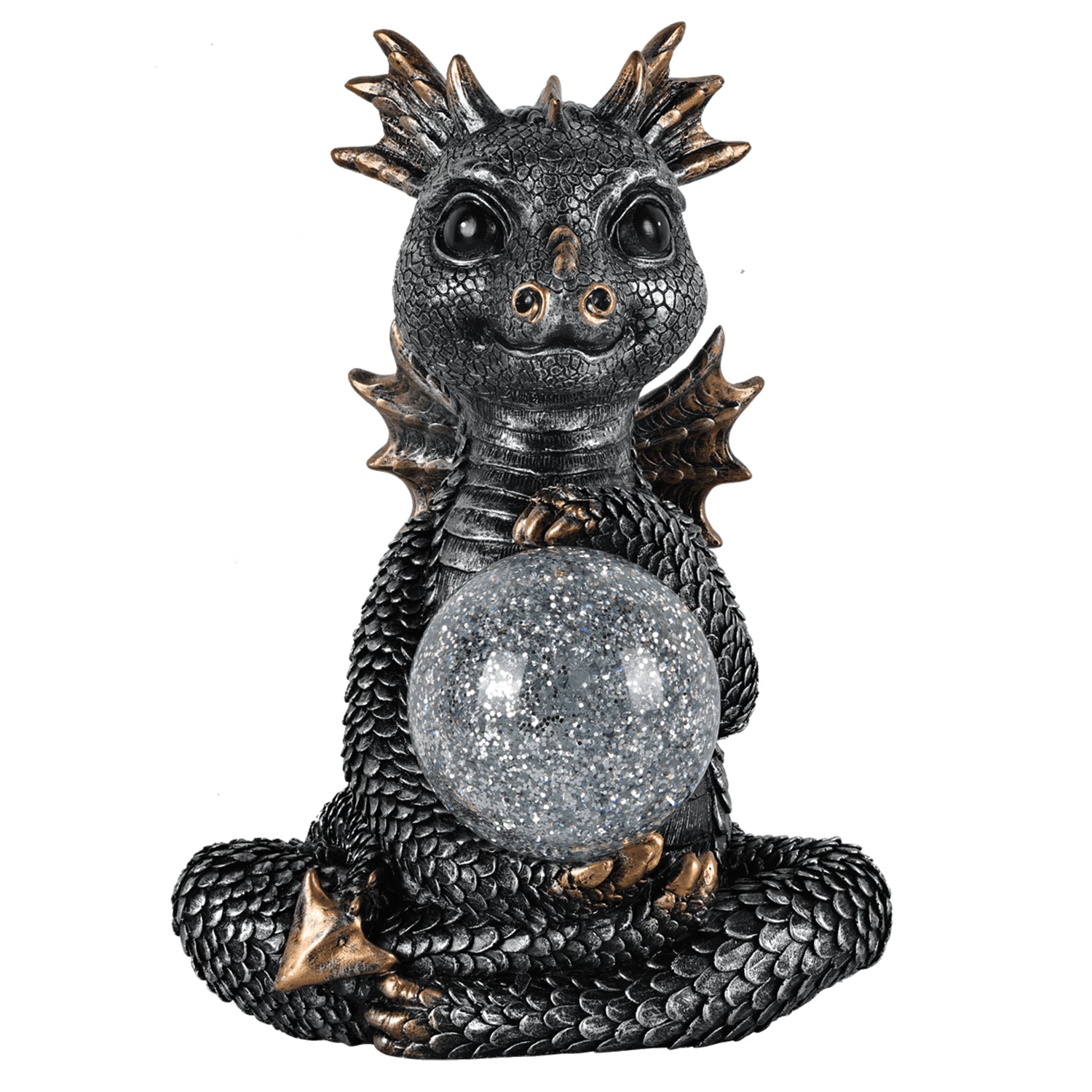 Magic Dragon Glitter Orb Silver Jasper LED Lamp