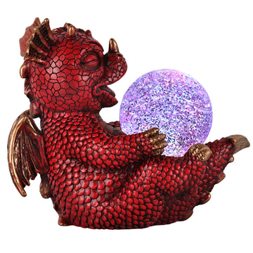 Magic Dragon Glitter Orb Red Pyro Indoor Lamp