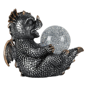 Magic Dragon Glitter Orb Silver Pyro Indoor Lamp
