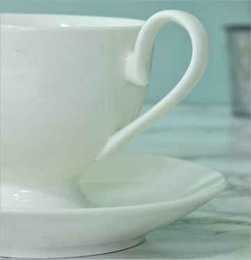 205ml White Porcelain Cup & Saucer Set