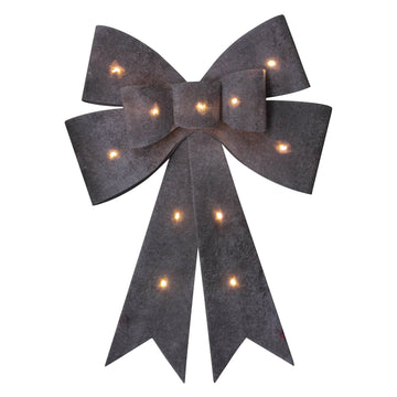 60cm LED Silver LightUp Door Bow