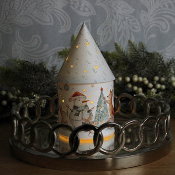 LED Light Up House 27.5cm - SNOWMAN