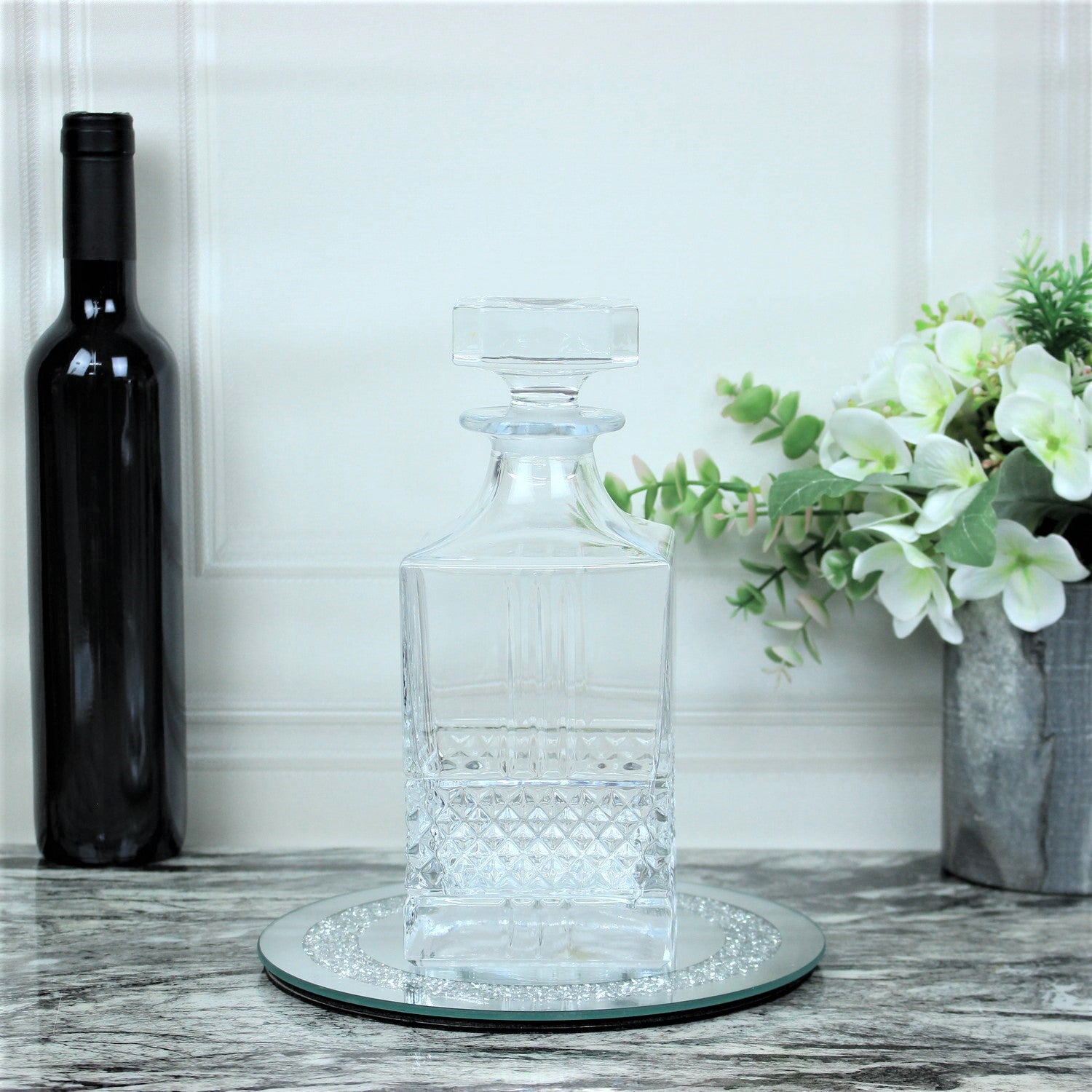 1 Litre Brilliante Crystal Glass Oasis Round Liquor Decanter