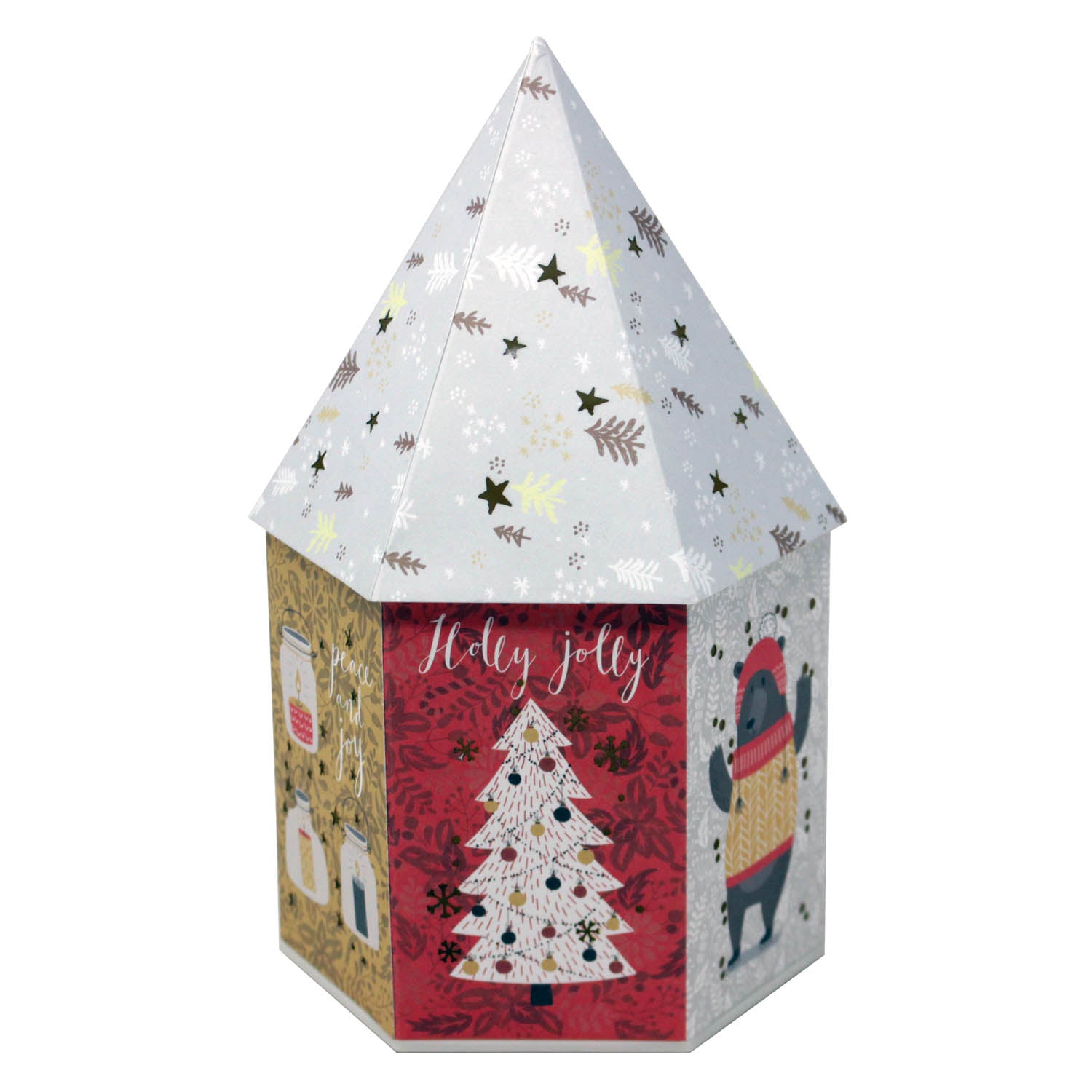 LED Hexagon Christmas Houses 21CM - WHITE