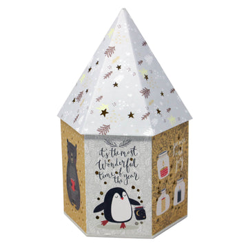 LED Hexagon Christmas Houses 21CM - WHITE
