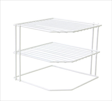 2 Tier Plate Holder Organizer Rack Stand